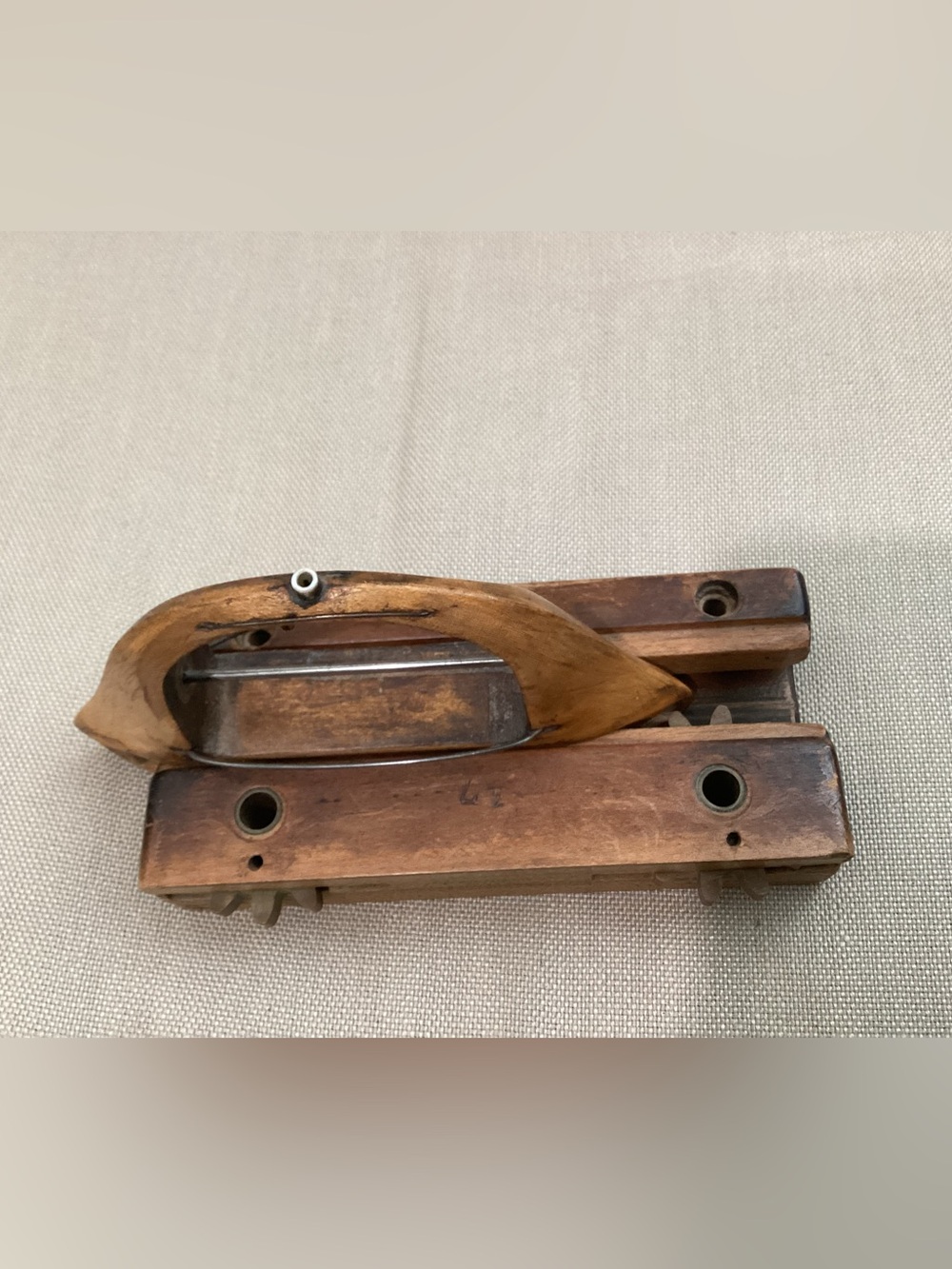 Antique Wooden Loom Ribbon Shuttle for Weaving. Robert G. Pratt 17 - Picture 3 of 6